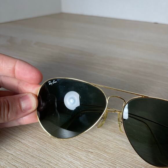 Vintage B&L Ray-Ban Aviator Sunglasses Gold Metal Frames 62-14 USA - Picture 3 of 13